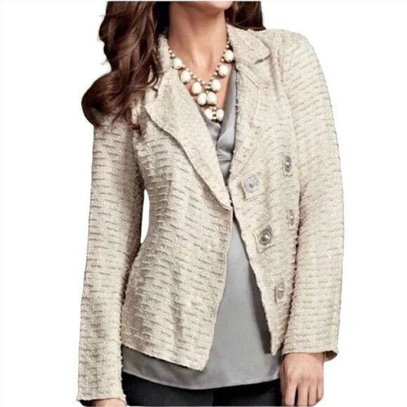 Cabi snap button oatmeal jacket size S - Picture 1 of 6